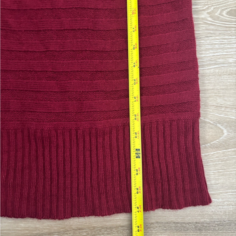 Vintage Deep Red Burgundy Dolman Batwing Knit Sweater Striped Detail Y2K - Picture 7 of 8